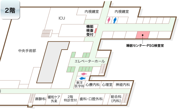 *PSG検査室への案内図