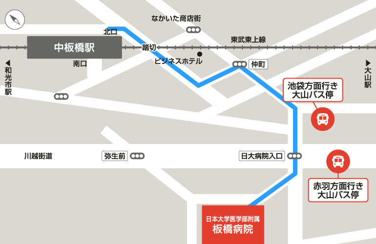 中板橋駅 徒歩のルート