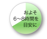 睡眠時間はおよそ6〜8時間を目安に